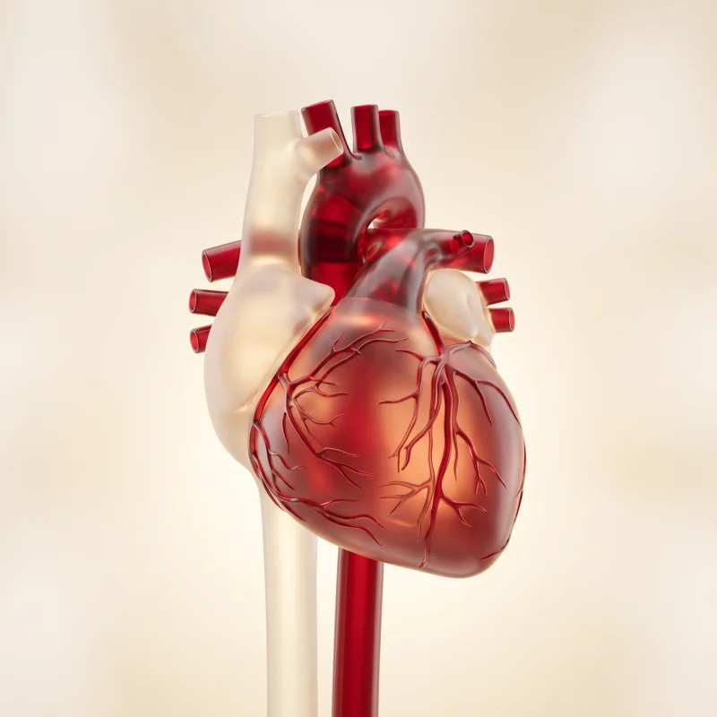Illustration of the human heart and blood vessels