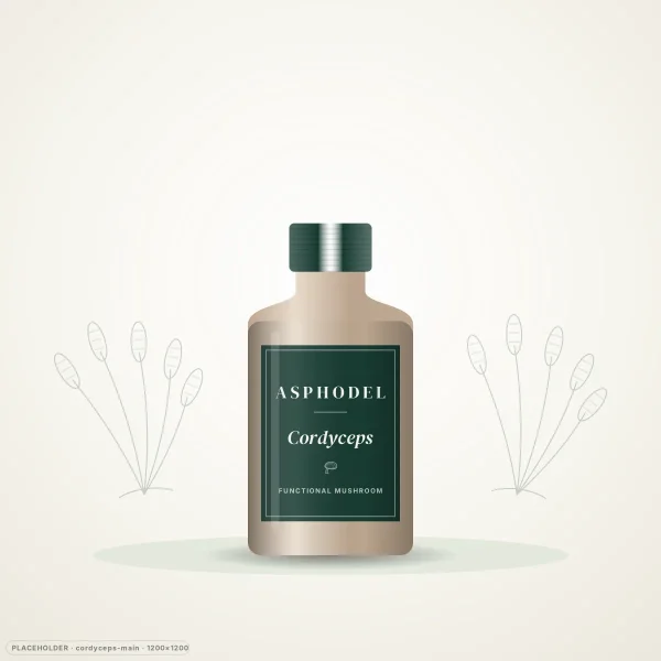 ASPHODEL Cordyceps, cordyceps supplement, front of package